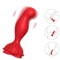ARMONY - VIBRADOR ROSA Y TAPÓN ANAL CON CONTROL REMOTO ROJO