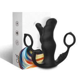 ARMONY - VIBRADOR ANAL DE PRÓSTATA KNIGHT Y ANILLO CON CONTROL REMOTO NEGRO