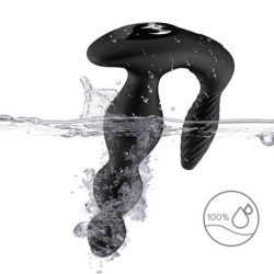 ARMONY - VIBRADOR Y ESTIMULADOR ANAL MANFUN CON CONTROL REMOTO, COLOR NEGRO