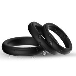 ARMONY - ANILLO DE SILICONA TRIPLE NEGRO