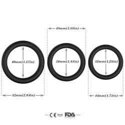 ARMONY - ANILLO DE SILICONA TRIPLE NEGRO