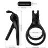 ARMONY - ANILLO VIBRADOR DOBLE TRAVELER PARA PAREJAS, COLOR CONEJO NEGRO