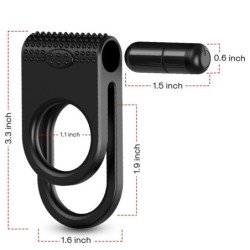ARMONY - ANILLO VIBRADOR DOBLE TWINS PARA PAREJAS NEGRO