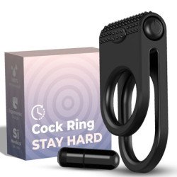 ARMONY - ANILLO VIBRADOR DOBLE TWINS PARA PAREJAS NEGRO