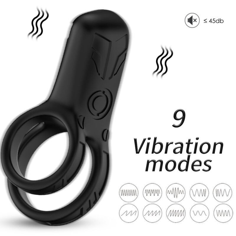 ARMONY - VIBRADOR DE DOBLE ANILLO NEGRO