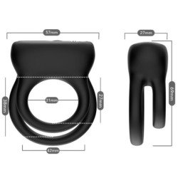 ARMONY - VIBRADOR DE DOBLE ANILLO NEGRO