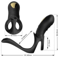 ARMONY - ANILLO VIBRADOR JOY JUMPER PARA PAREJAS Y TAPÓN ANAL NEGRO