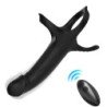 ARMONY - DILDO CON ANILLO Y VIBRADOR CON CONTROL REMOTO NEGRO