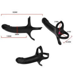 ARMONY - DILDO CON ANILLO Y VIBRADOR CON CONTROL REMOTO NEGRO