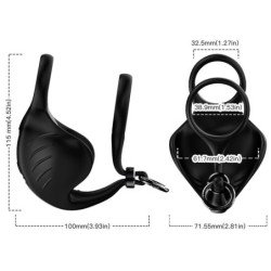 ARMONY - ANILLO VIBRADOR DE ESCROTO MANTA CON CONTROL REMOTO NEGRO