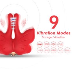 ARMONY - PINZAS MAGNÉTICAS PARA PEZONES CON VIBRACIÓN, FORMA DE MARIPOSA, COLOR ROJO