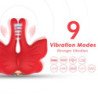 ARMONY - PINZAS MAGNÉTICAS PARA PEZONES CON VIBRACIÓN, FORMA DE MARIPOSA, COLOR ROJO