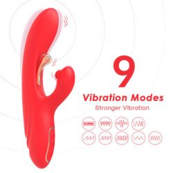 ARMONY - VIBRADOR ESTIMULADOR DEL PUNTO G Y DEL CLÍTORIS CON LENGUA OSCILANTE ROJA