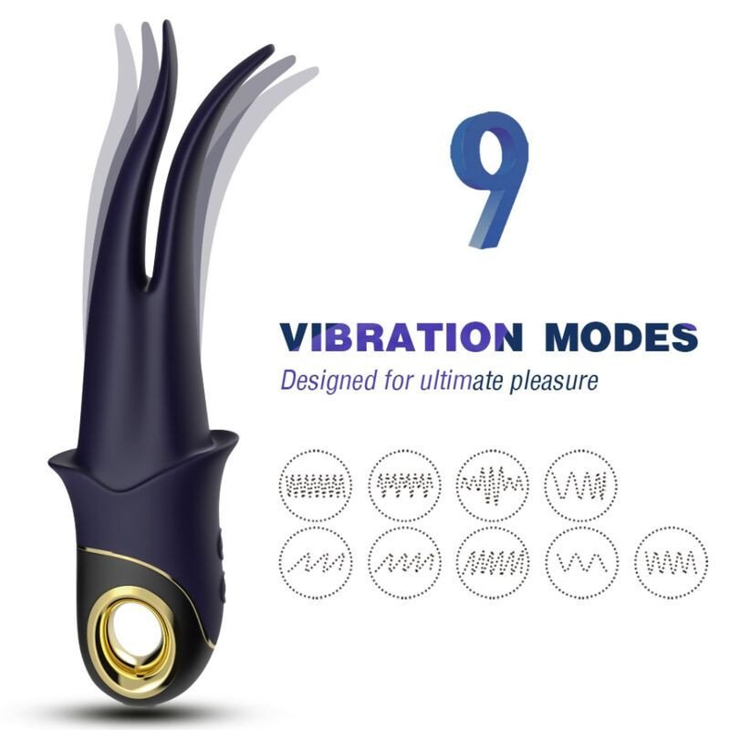 ARMONY - VIBRADOR DE DOBLE CABEZAL SOMBRA AZUL PARA JUGUETES