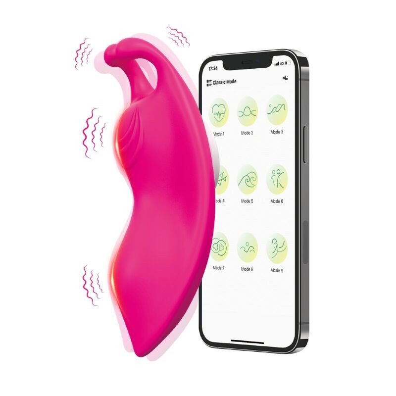 ARMONY - BRAGUITAS VIBRADORAS CON FORMA DE ABEJA PARA EL PUNTO G, COLOR FUCSIA - APLICACIÓN GRATUITA