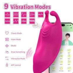 ARMONY - BRAGUITAS VIBRADORAS CON FORMA DE ABEJA PARA EL PUNTO G, COLOR FUCSIA - APLICACIÓN GRATUITA