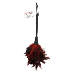 SERIE DE FANTASÍAS FETICHE - PLUMAS TRAVIESAS NEGRAS Y ROJAS PARA COSQUILLAS
