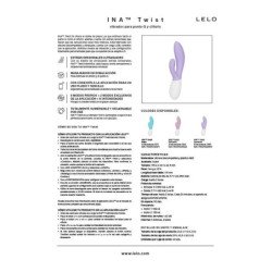 LELO - INA TWIST DOUBLE VIBRATOR RABBIT FOR G-SPOT AND CLITORIS BLUE