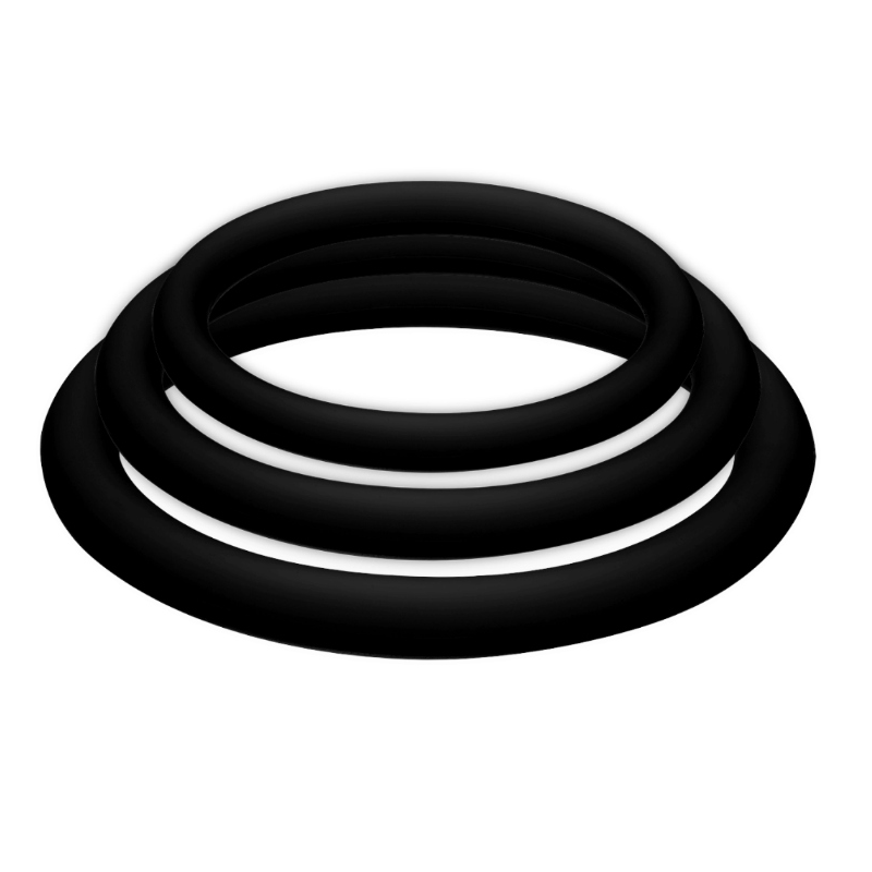JOYDIVISION POTENZDUO - CONJUNTO DE 3 ANILLOS NEGROS - S, M, L