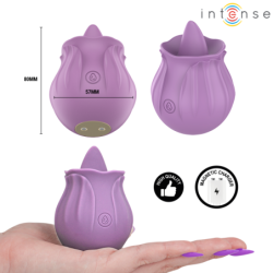 INTENSO - ESTIMULADOR DE CLÍTORIS CON FORMA DE FLOR DE AZALEA, 10 VIBRACIONES, COLOR MORADO