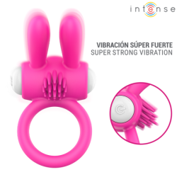 INTENSO - ANILLO VIBRATORIO PARA PENE HOPPS CON ESTIMULACIÓN CLITORAL ROSA