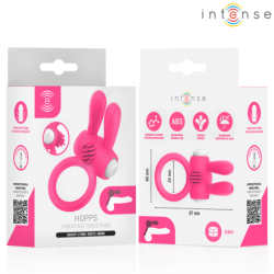 INTENSO - ANILLO VIBRATORIO PARA PENE HOPPS CON ESTIMULACIÓN CLITORAL ROSA