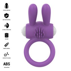 INTENSO - ANILLO VIBRATORIO PARA PENE HOPPS CON ESTIMULACIÓN CLITORAL MORADO