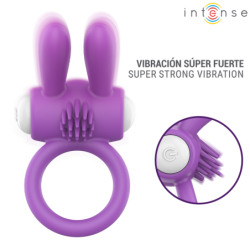 INTENSO - ANILLO VIBRATORIO PARA PENE HOPPS CON ESTIMULACIÓN CLITORAL MORADO