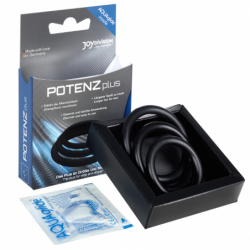 JOYDIVISION POTENZDUO - CONJUNTO DE 3 ANILLOS NEGROS - S, M, L