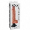KING COCK - PENE VIBRADOR DE 25,5 CM CON TESTÍCULOS DE CARNE