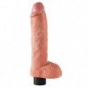 KING COCK - PENE VIBRADOR DE 25,5 CM CON TESTÍCULOS DE CARNE