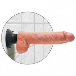 KING COCK - PENE VIBRADOR DE 25,5 CM CON TESTÍCULOS DE CARNE