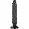 BASECOCK - VIBRADOR REALISTA 2 EN 1 NEGRO 20 CM -O- 4 CM