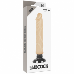 BASECOCK - VIBRADOR REALISTA 2-1 CARNE 20 CM -O- 4 CM