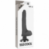 BASECOCK - VIBRADOR REALISTA 2 EN 1 NEGRO 18,5 CM -O- 4 CM