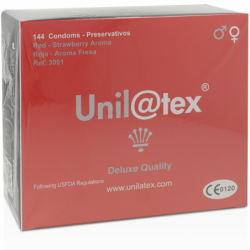 UNILATEX - PRESERVATIVOS ROJOS/FRESA 144 UDS