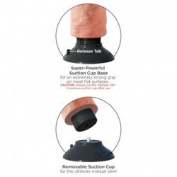 KING COCK - PENE VIBRADOR DE 17,78 CM CON TESTÍCULOS DE CARNE