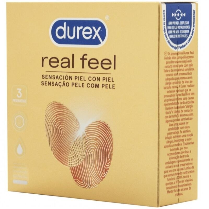 DUREX - PRESERVATIVOS REAL FEEL 3 UNIDADES