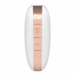SATISFACTOR - ESTIMULADOR Y VIBRADOR DE PULSO DE AIRE CON FORMA DE TRIÁNGULO DE AMOR, BLANCO
