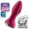 SATISFACTOR - ENCHUFE ROTATORIO 2+ ENCHUFE VIBRATORIO APLICACIÓN ROJO