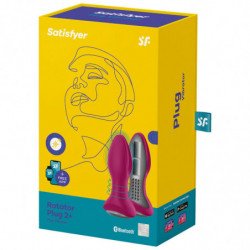 SATISFACTOR - ENCHUFE ROTATORIO 2+ ENCHUFE VIBRATORIO APLICACIÓN ROJO