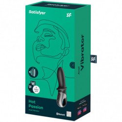 SATISFACTOR - APLICACIÓN DE VIBRADOR ANAL HOT PASSION NEGRO