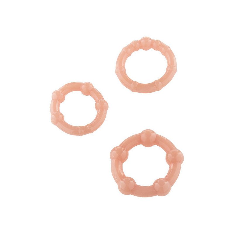 SIETE CREACIONES - CONJUNTO DE TRES ANILLOS DE PIEL PARA EL PENE