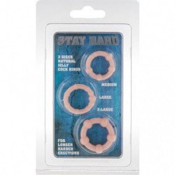SIETE CREACIONES - CONJUNTO DE TRES ANILLOS DE PIEL PARA EL PENE