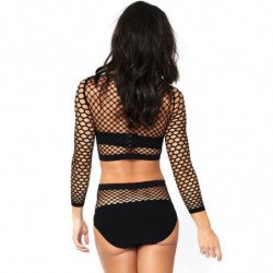 LEG AVENUE - SET DOS PIEZAS MANGA LARGA EN RED TALLA UNICA