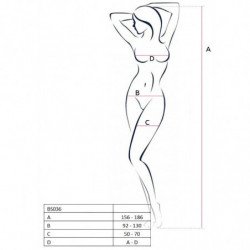 PASSION - WOMAN BS036 BODYSTOCKING BLANCO TALLA UNICA