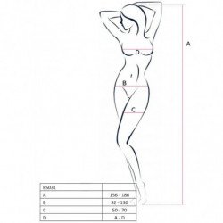 PASSION - WOMAN BS031 BODYSTOCKING BLANCO TALLA UNICA