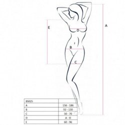 PASSION - WOMAN BS025 BODYSTOCKING ESTILO VESTIDO NEGRO TALLA UNICA