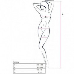 PASSION - WOMAN BS024 BODYSTOCKING BLANCO TALLA UNICA