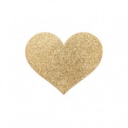 BIJOUX - INDISCRETS FLASH CUBIERTOS PARA PEZONES CON FORMA DE CORAZÓN DORADO